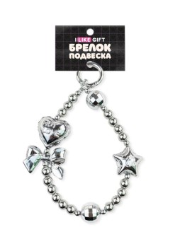 Брелок-подвеска для телефона iLikeGift «Bow», silver