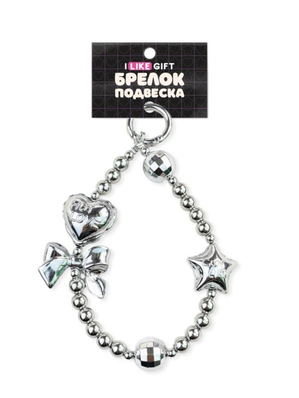 Брелок-подвеска для телефона iLikeGift «Bow», silver 