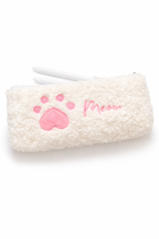 Пенал плюшевый "Paw", white 
