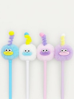 Ручка шариковая с помпоном "Funny face", mix