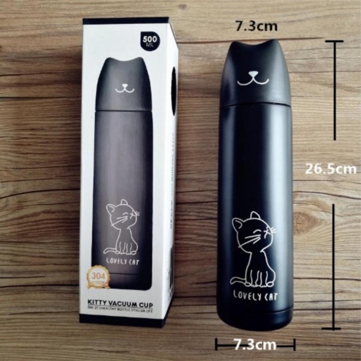 B-BW21-Z ТЕРМОС "Cat Head" blue 500ml 