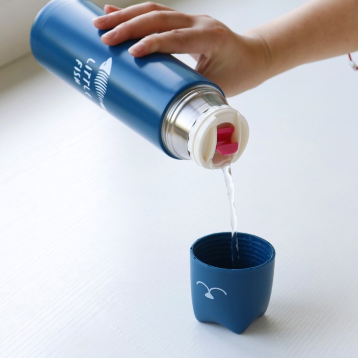 B-BW21-Z ТЕРМОС "Cat Head" blue 500ml 