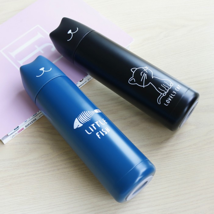 B-BW21-Z ТЕРМОС "Cat Head" blue 500ml 