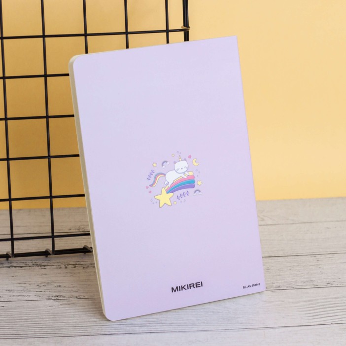 Тетрадь (A5) "Catcorn on rainbow", purple (13.5*20.5) 