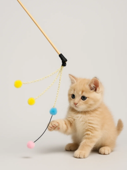 Махалка для кошек "Мячики на веревке", 50 см