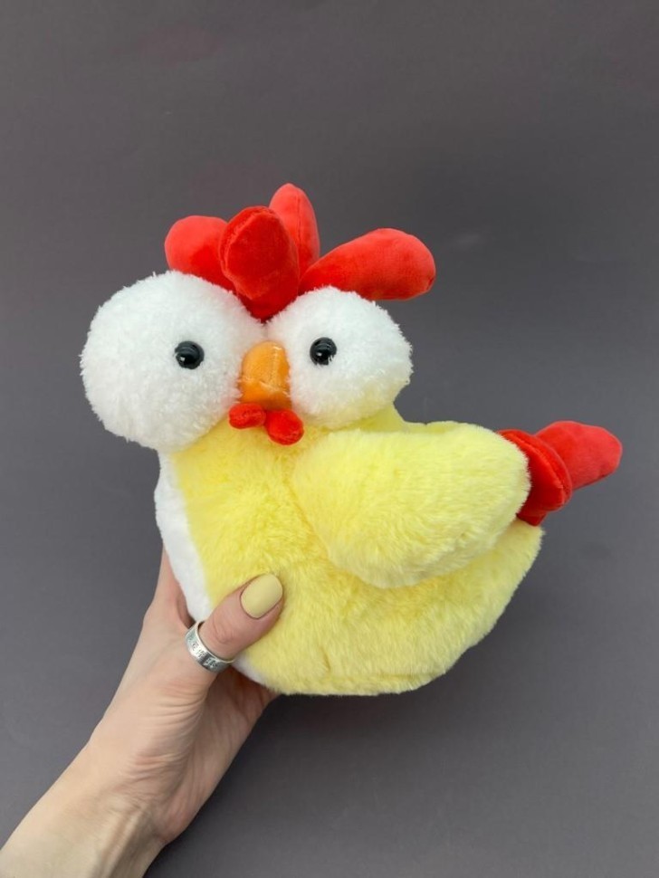 Мягкая игрушка (3+) "Сумасшедший цыпленок", желтая, 22 см
