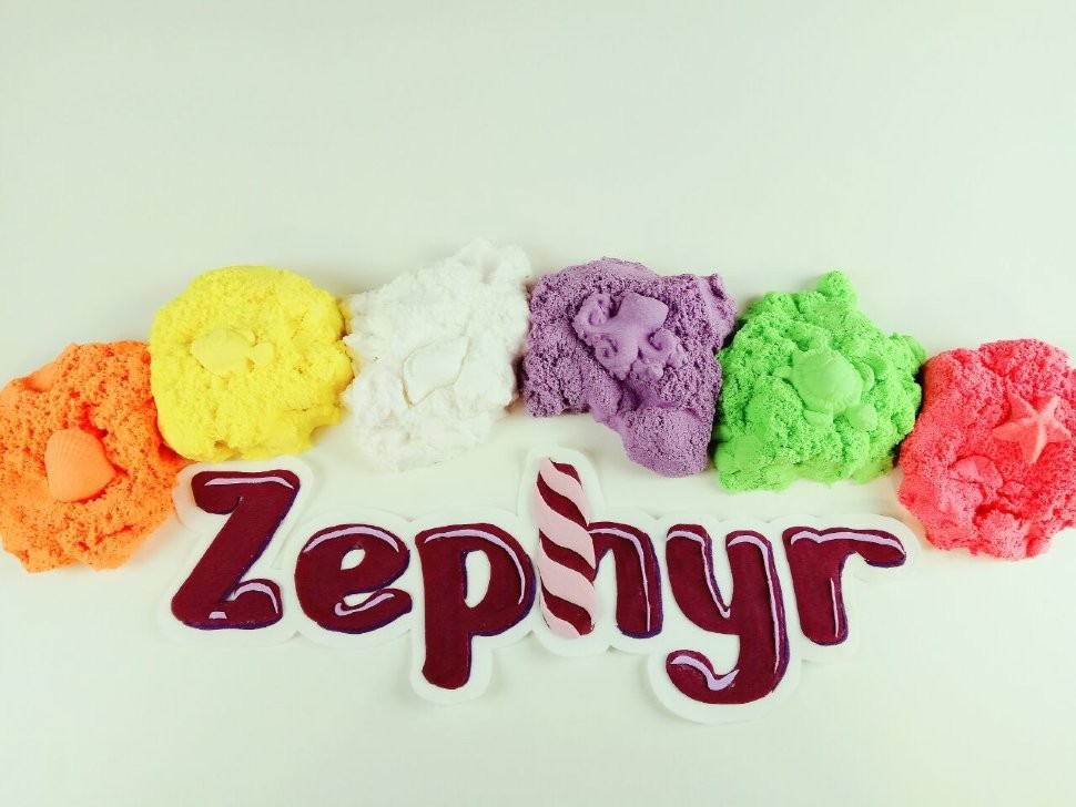 Набор из шести цветов Кинетический пластилин "Zephyr"