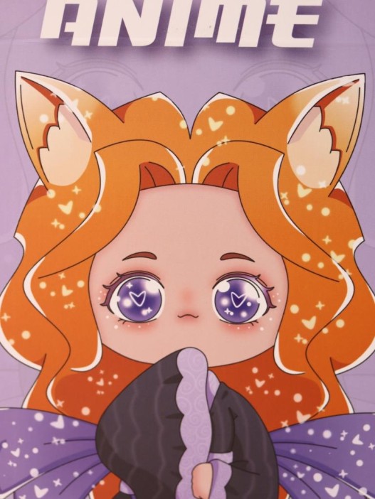 Зеркало настольное GIRLY &quot;Anime girl&quot;, purple, 15*22 см 