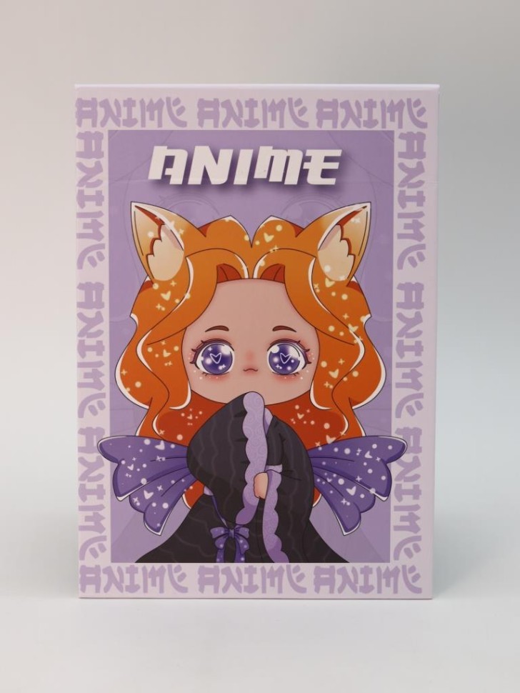Зеркало настольное GIRLY "Аниме девочка", фиолетовое, 15*22 см