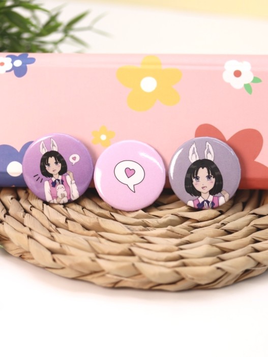 Набор значков 3 шт. iLikeGift Аниме &quot;Love bunny girl&quot; 