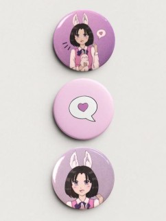 Набор значков 3 шт. iLikeGift Аниме &quot;Love bunny girl&quot;
