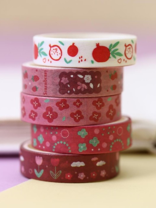 Набор декоративного скотча &quot;Designer prints&quot;, red 