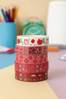 Набор декоративного скотча &quot;Designer prints&quot;, red