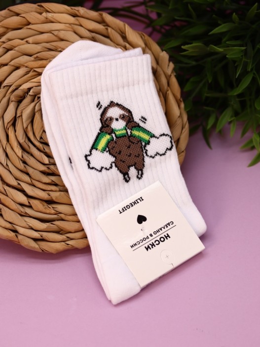 Носки женские Аниме «Sloth», р. 35-40, белый 