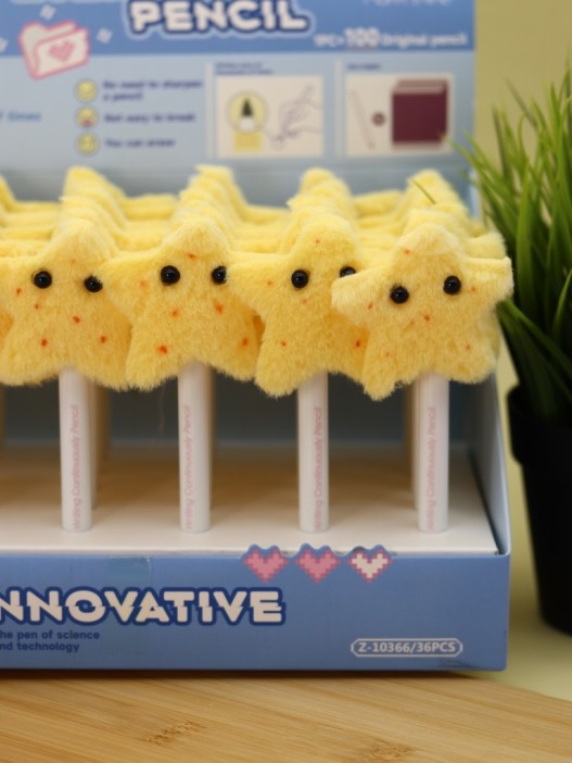 Бесконечный карандаш &quot;Cute Plush Stars&quot;, yellow 