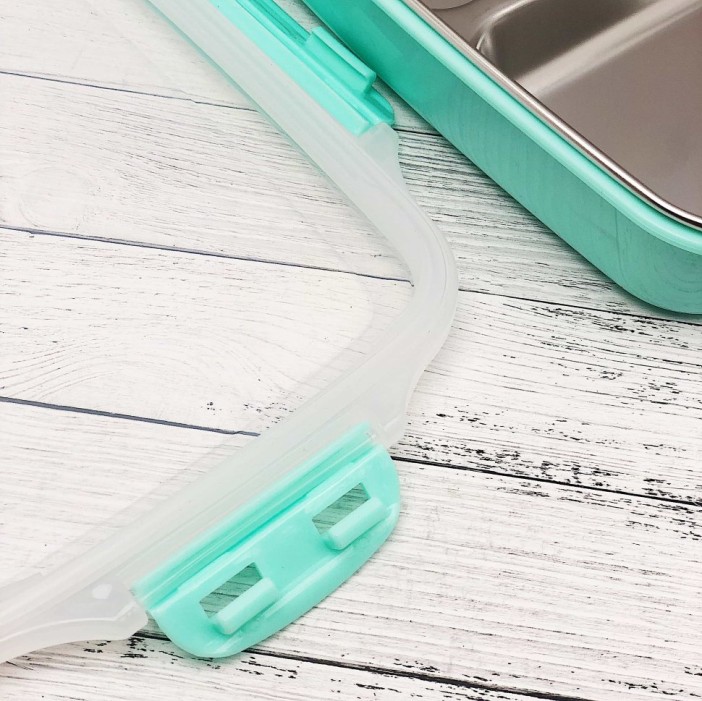 Ланчбокс "Металлический 3 секции", green 