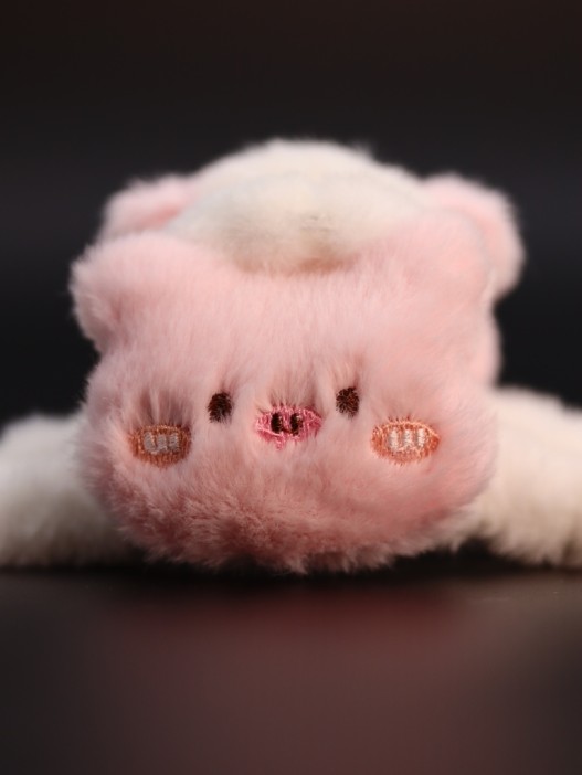 Заколка-краб "Хрюшка", розовая (14 см) 