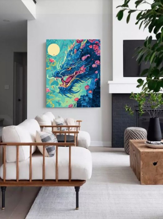 Картина по номерам 40*50 &quot;Великий дракон&quot; (23 цвета) 