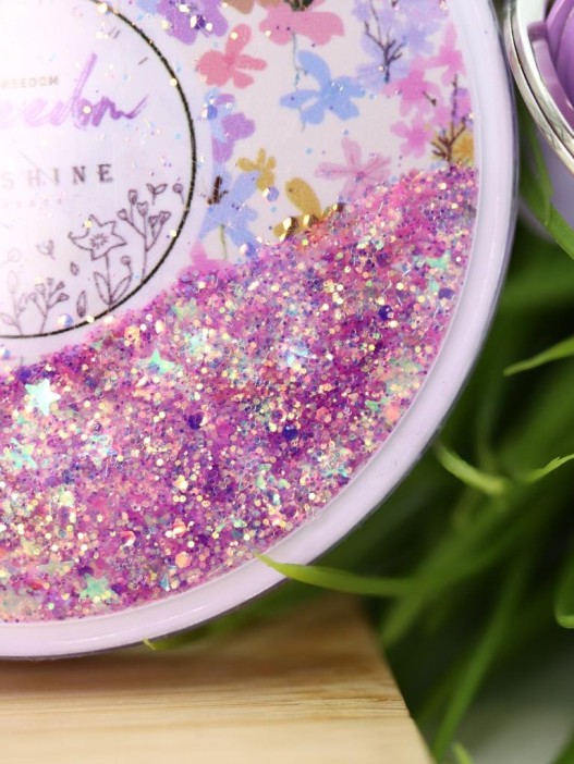 Зеркало-шейкер раскладное с шнурком "Fresh", фиолетовое (7*7 см) 