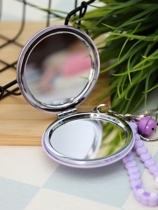 Зеркало-шейкер раскладное с шнурком "Fresh", фиолетовое (7*7 см) 