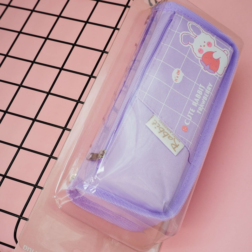 Пенал "Cute rabbit strawberry", purple