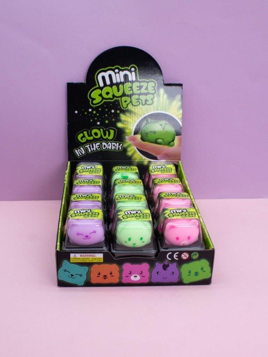 Мялка - антистресс «Mini squeeze pets», mix, шоубокс 24 шт. 
