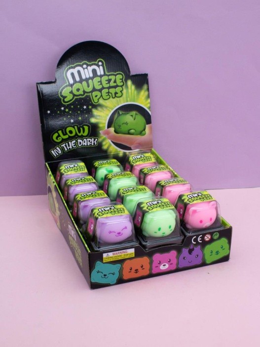 Мялка - антистресс «Mini squeeze pets», mix, шоубокс 24 шт. 
