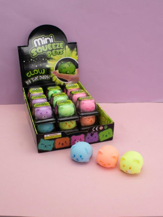 Мялка - антистресс «Mini squeeze pets», mix, шоубокс 24 шт. 