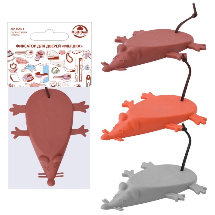 Фиксатор для дверей &quot;Мышка&quot; (12х10 см), 3 цв. 