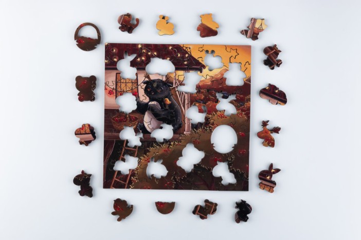 Набор пазлов &quot;Собиратель огненной рябины &quot; 