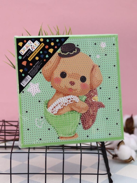 Алмазная мозаика на подрамнике Draw Me! «Cute bear», (20*20 см) 