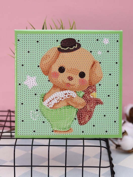 Алмазная мозаика на подрамнике Draw Me! «Cute bear», (20*20 см) 