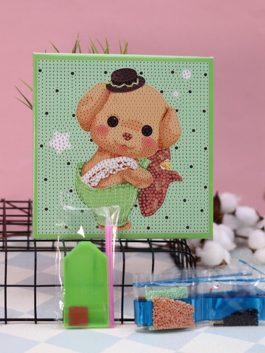 Алмазная мозаика на подрамнике Draw Me! «Cute bear», (20*20 см) 