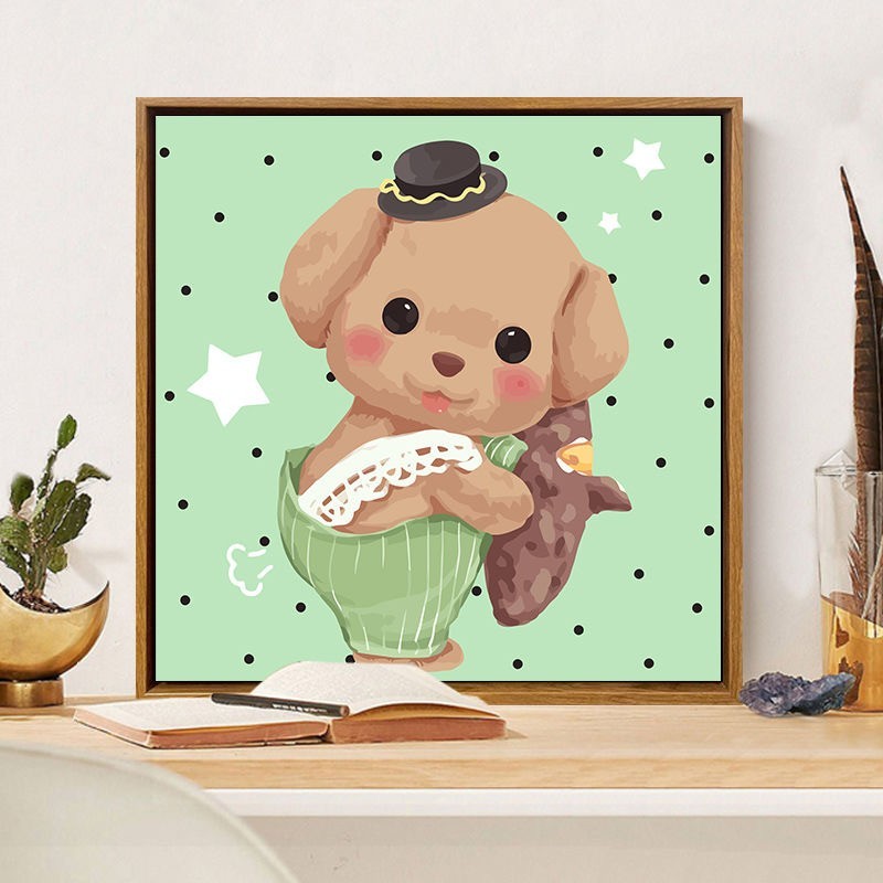 Алмазная мозаика на подрамнике Draw Me! "Милый мишка", (20*20 см)