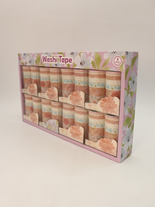 Набор декоративного скотча 10 шт. &quot;Flower power&quot;, orange, шоу-бокс 8 шт. 