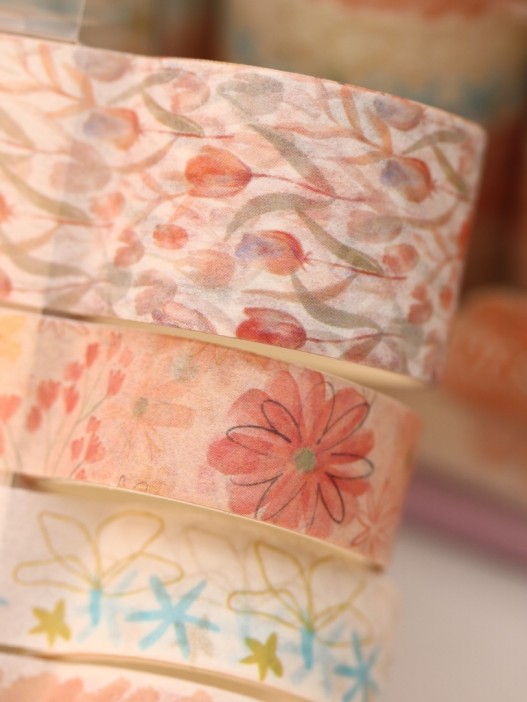 Набор декоративного скотча 10 шт. &quot;Flower power&quot;, orange, шоу-бокс 8 шт. 