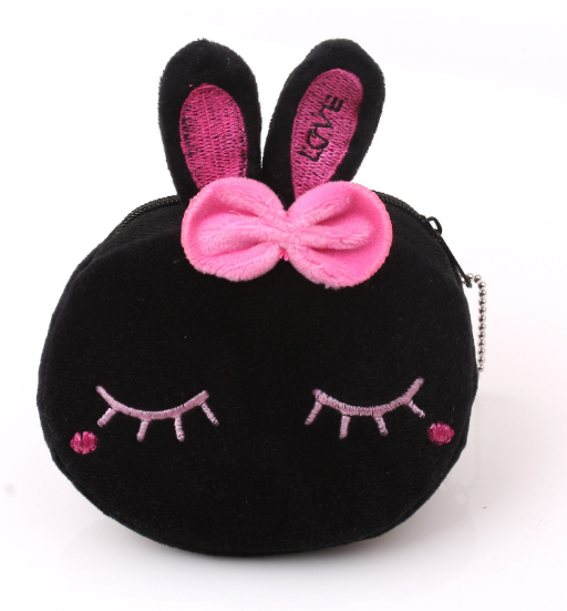 Кошелёк плюшевый "Dark cat", black (10*11 см) 