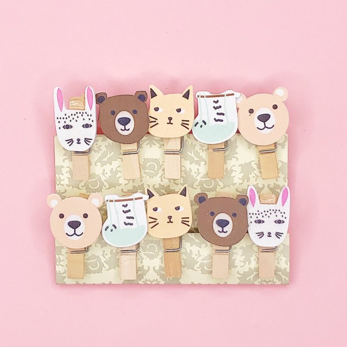 Прищепки &quot;Pensive animals&quot;, mix color 