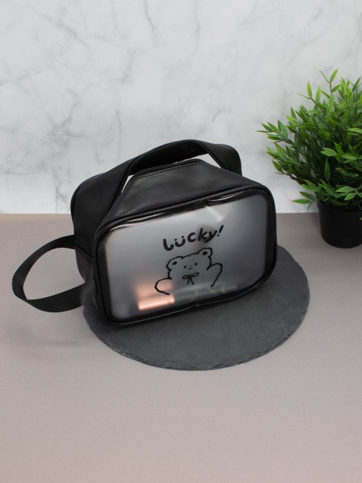 Косметичка &quot;Lucky bear&quot;, black (18х25х11 см) 