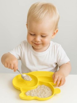 Тарелка силиконовая "Bunny",  yellow