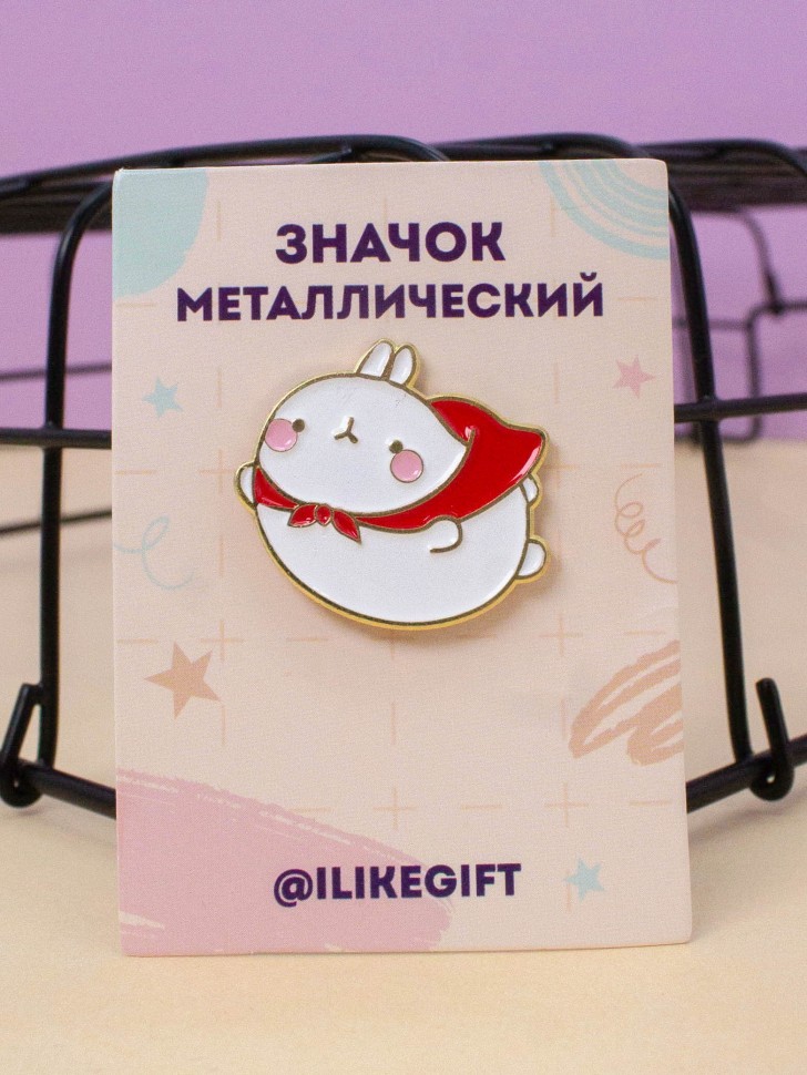 Значок металлический iLikeGift "Кролик-супермен"