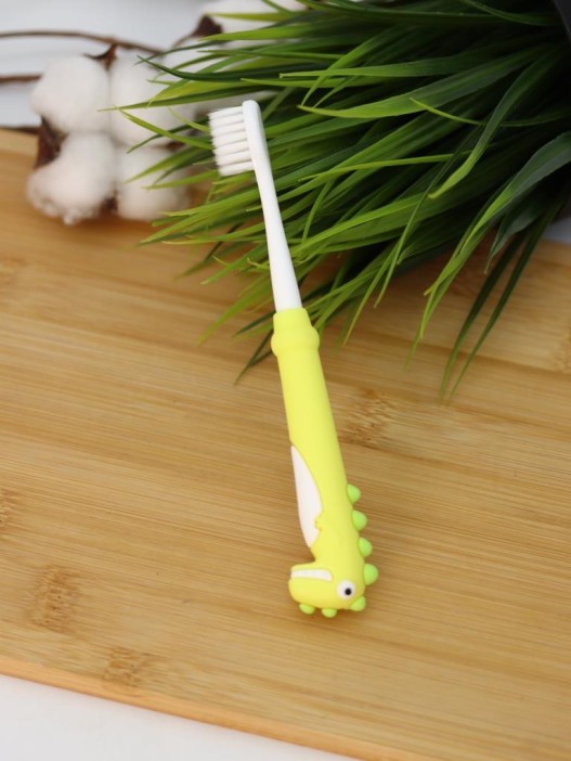 Зубная щётка для взрослых iLikeGift &quot;Tiny Rawr&quot;, yellow (10 см) 