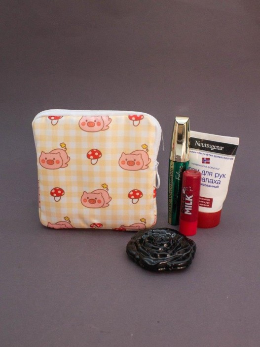 Косметичка &quot;Lovely day&quot;, yellow (12.5*12.5 см) 
