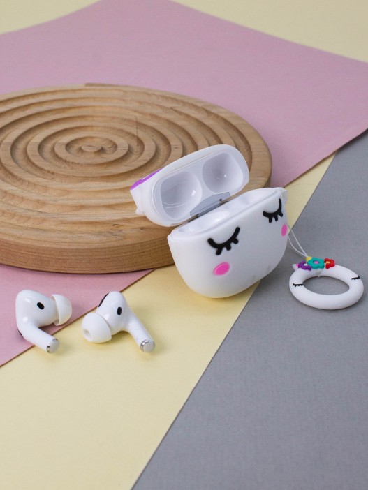Чехол для AirPods Pro &quot;Unicorn in flowers&quot;, white 