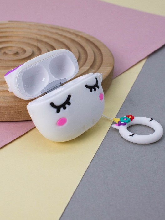 Чехол для AirPods Pro &quot;Unicorn in flowers&quot;, white 