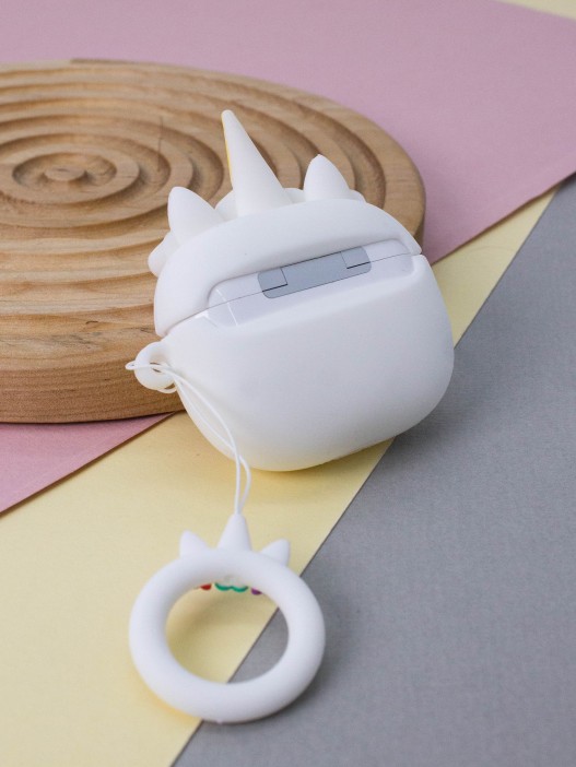 Чехол для AirPods Pro &quot;Unicorn in flowers&quot;, white 