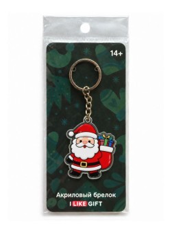 Брелок акриловый iLikeGift "Дед Мороз", красный