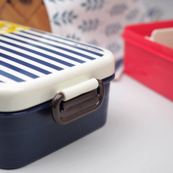 Ланчбокс "Полоска/горошек" синий (1 ярус) 