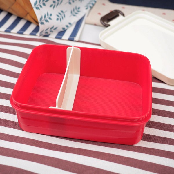 Ланчбокс "Полоска/горошек" синий (1 ярус) 