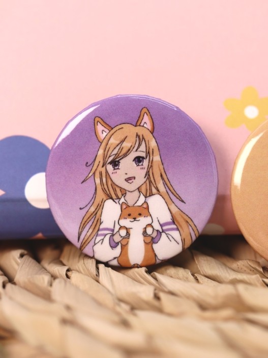 Набор значков 3 шт. iLikeGift Аниме &quot;Love corgi girl&quot; 